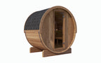SaunaLife E6 Outdoor Barrel Sauna – Thermo-Spruce (3-Person)