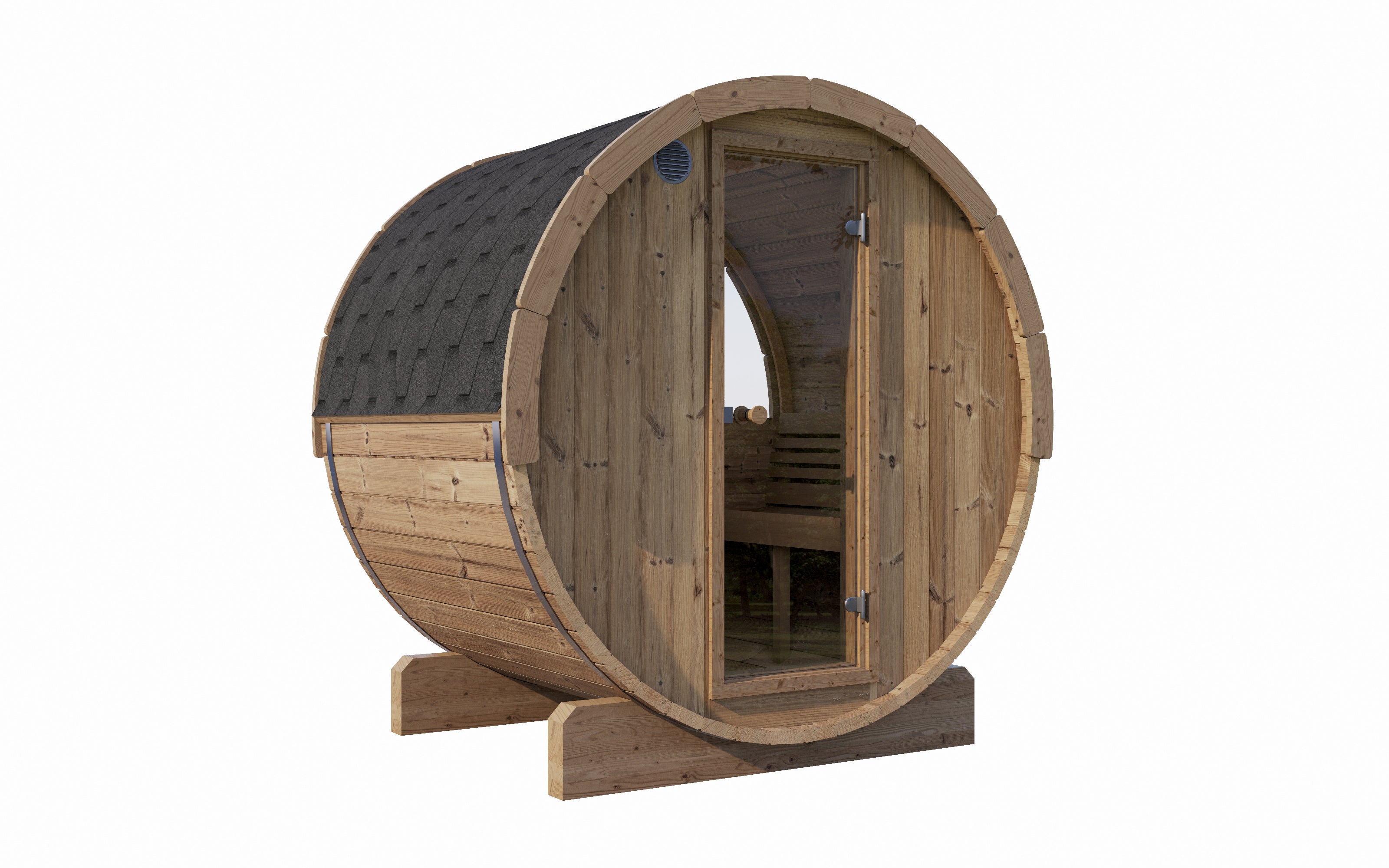 SaunaLife E6W Outdoor Barrel Sauna – (3 Person)