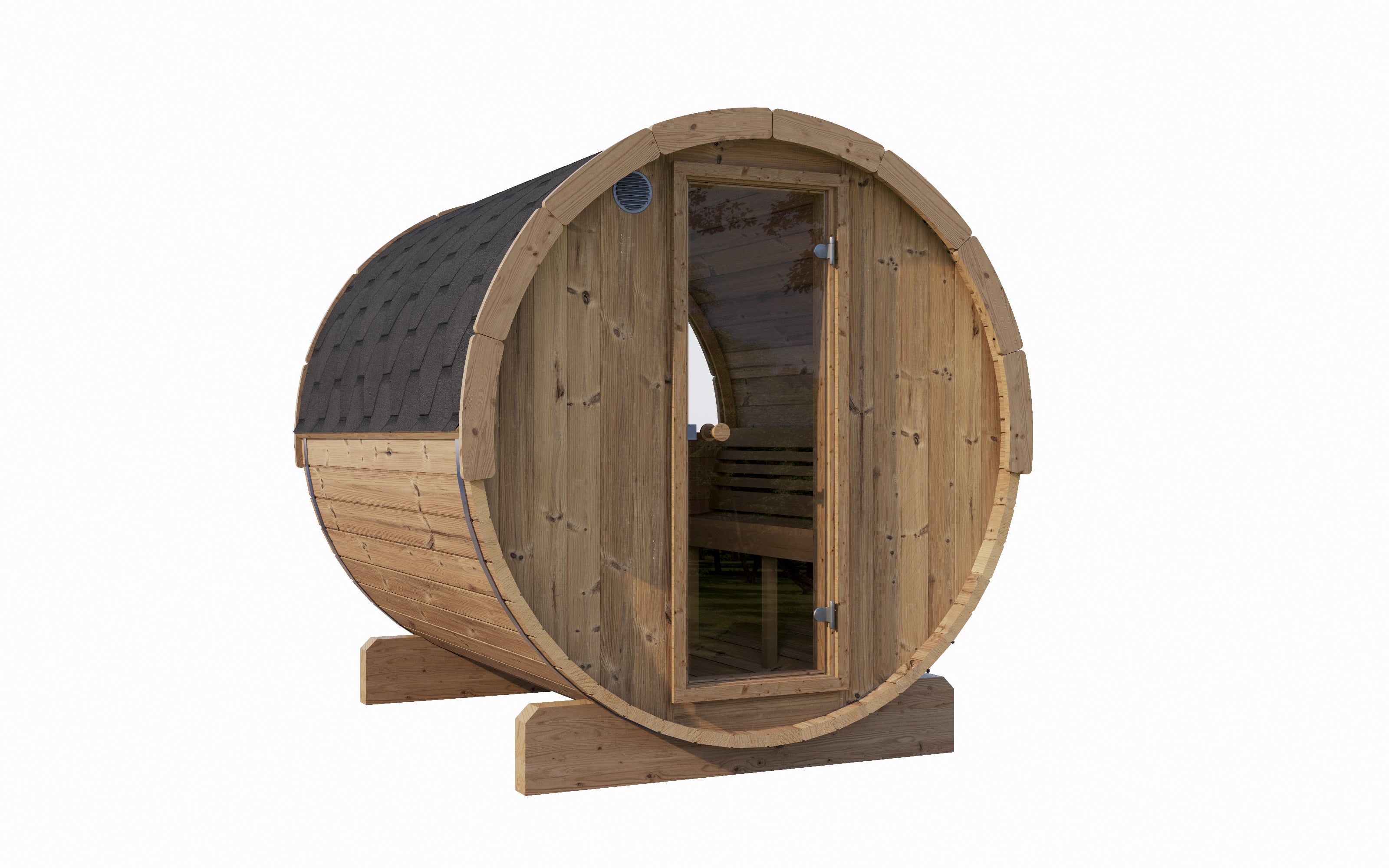 SaunaLife E8W Outdoor Barrel Sauna – (6 Person)