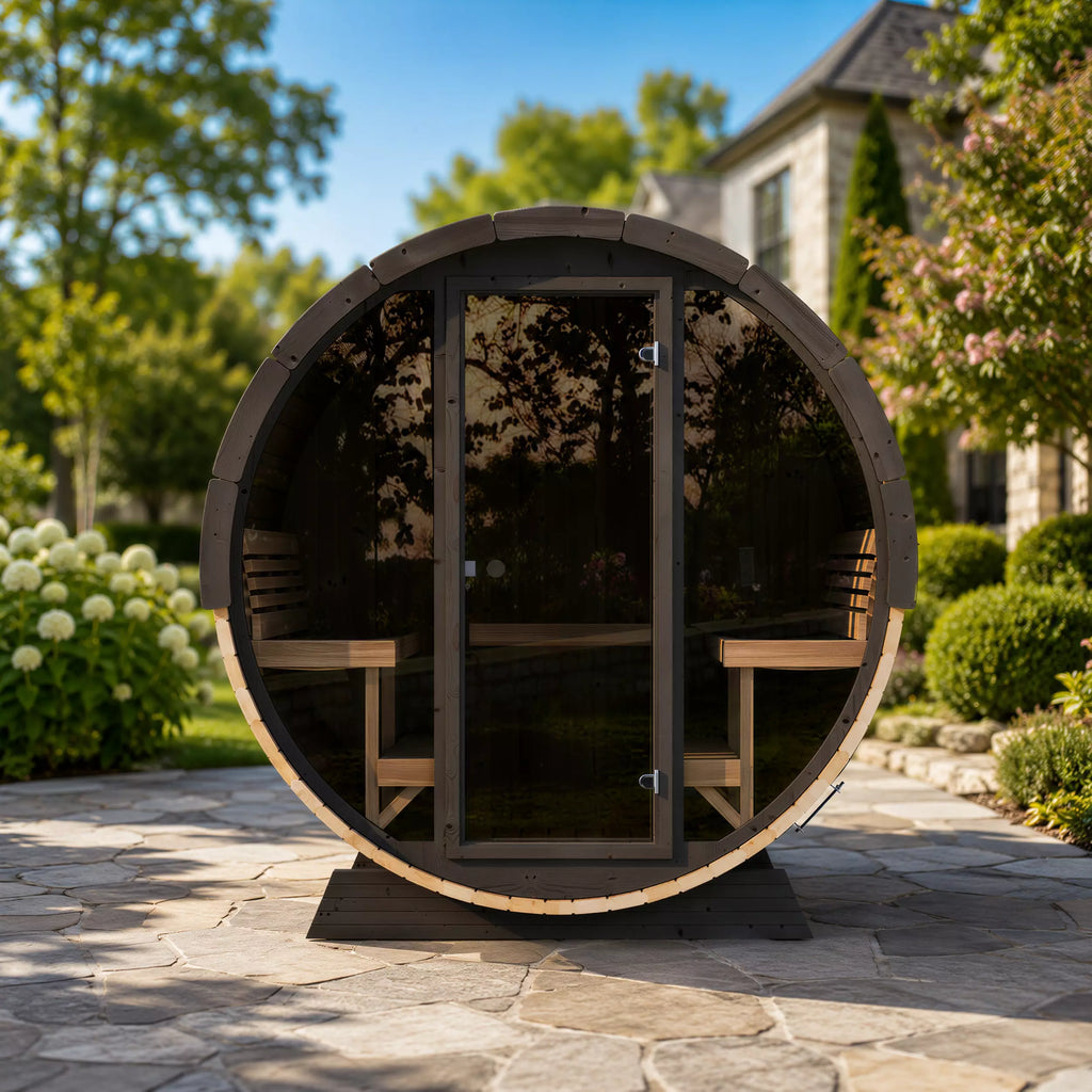 SaunaLife EE8G Outdoor Barrel Sauna – (6 Person)