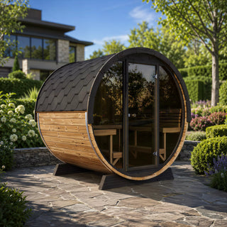 SaunaLife EE8G Outdoor Barrel Sauna – (6 Person)