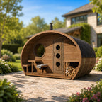 SaunaLife G11 Outdoor Sauna with Changing Room & Terrace (8 Person)