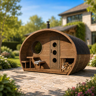SaunaLife G11 Outdoor Sauna with Changing Room & Terrace (8 Person)