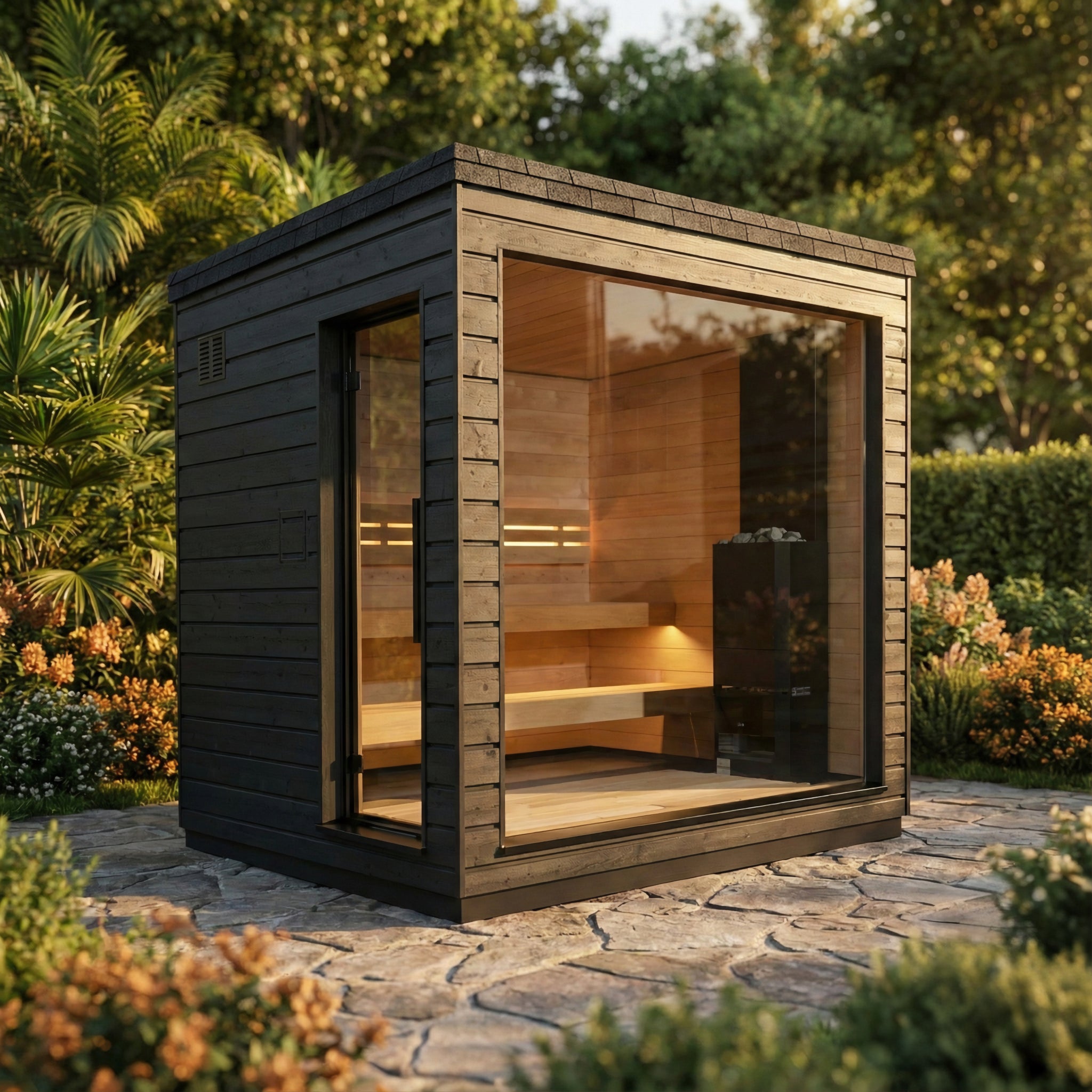 SaunaLife G6 Outdoor Sauna Cabin – (5 Person) – Left Door