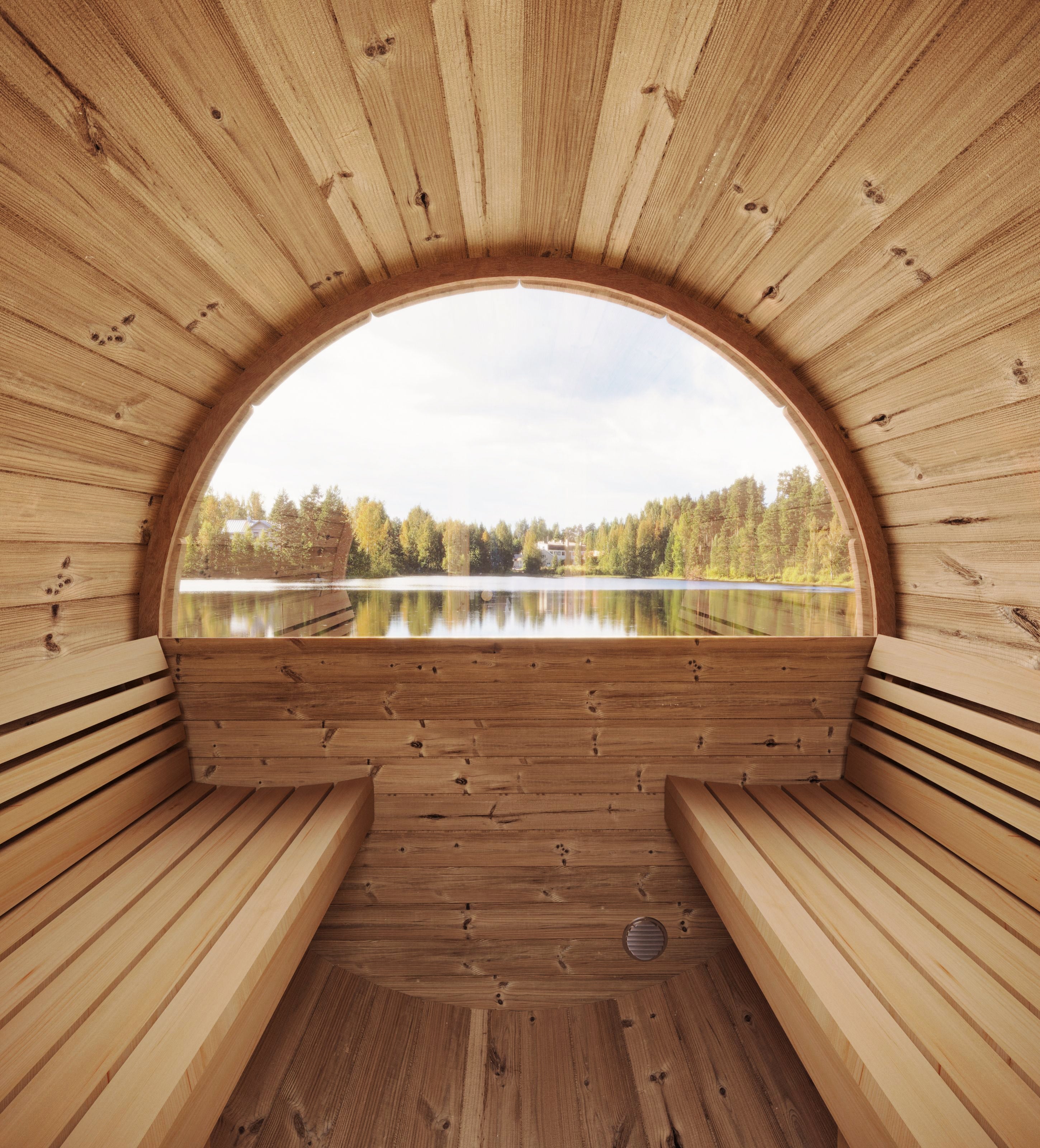 SaunaLife E7 Outdoor Barrel Sauna – (4 Person)