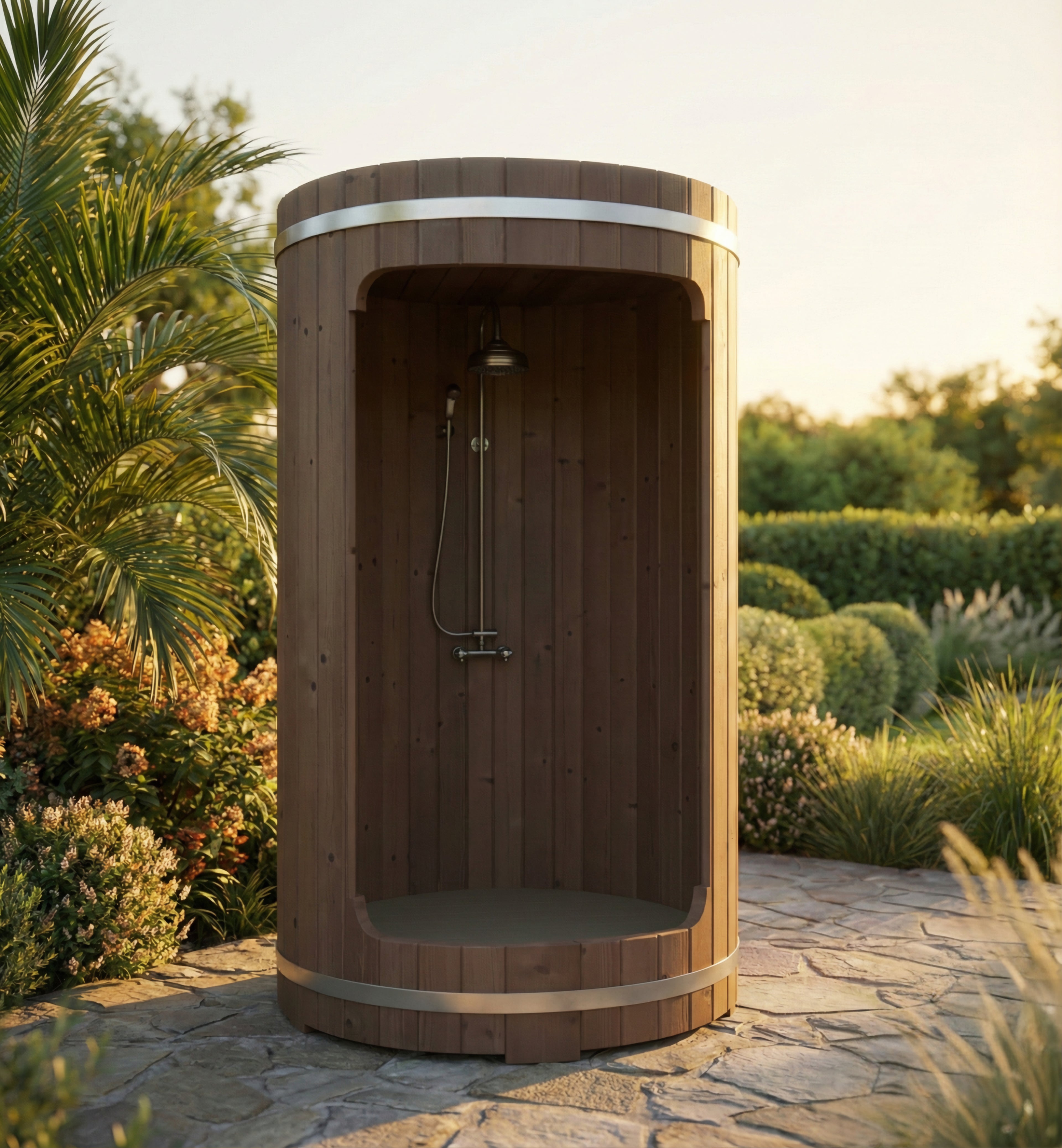 SaunaLife Outdoor Barrel Shower Model R3