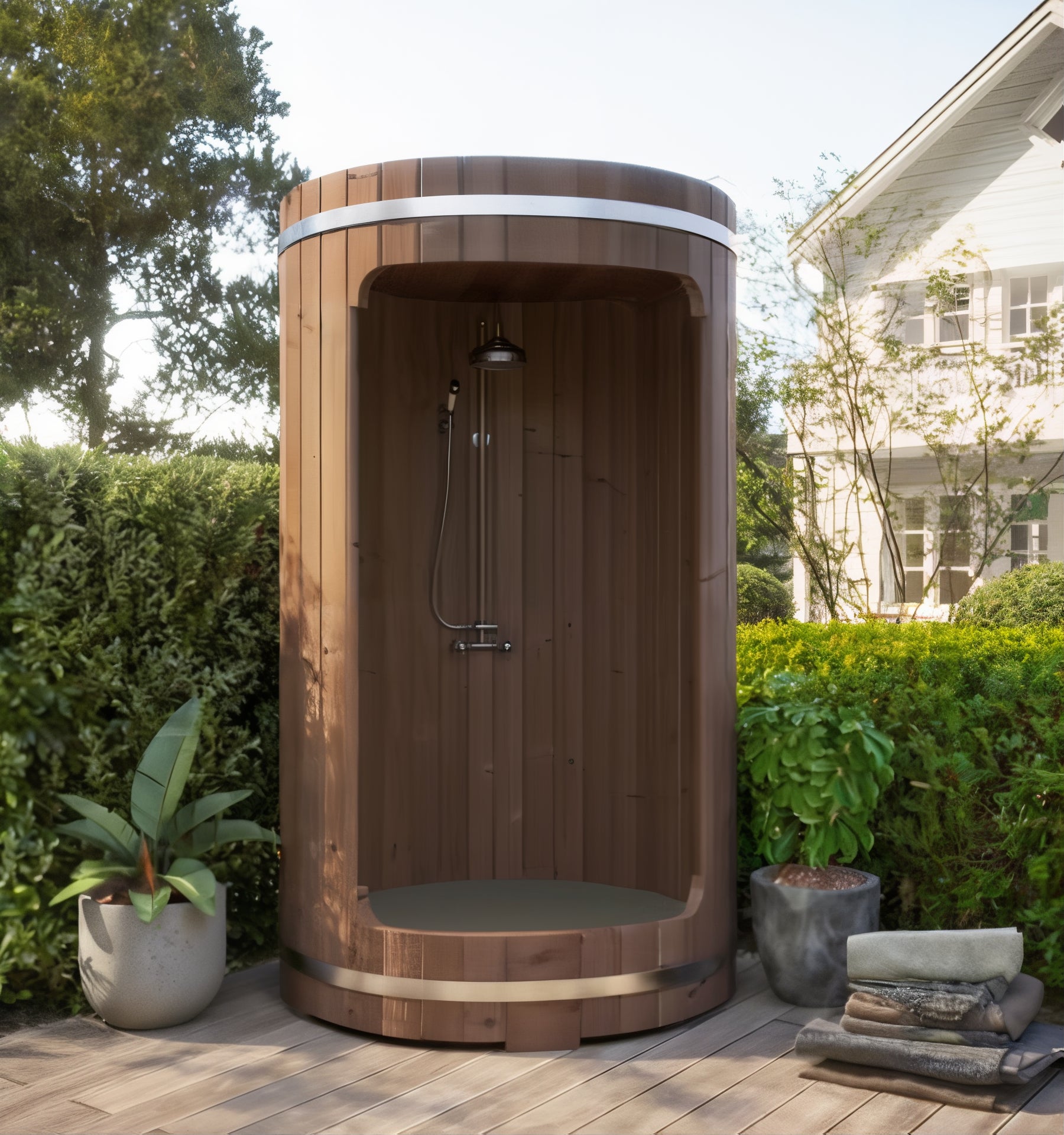 SaunaLife Outdoor Barrel Shower Model R3