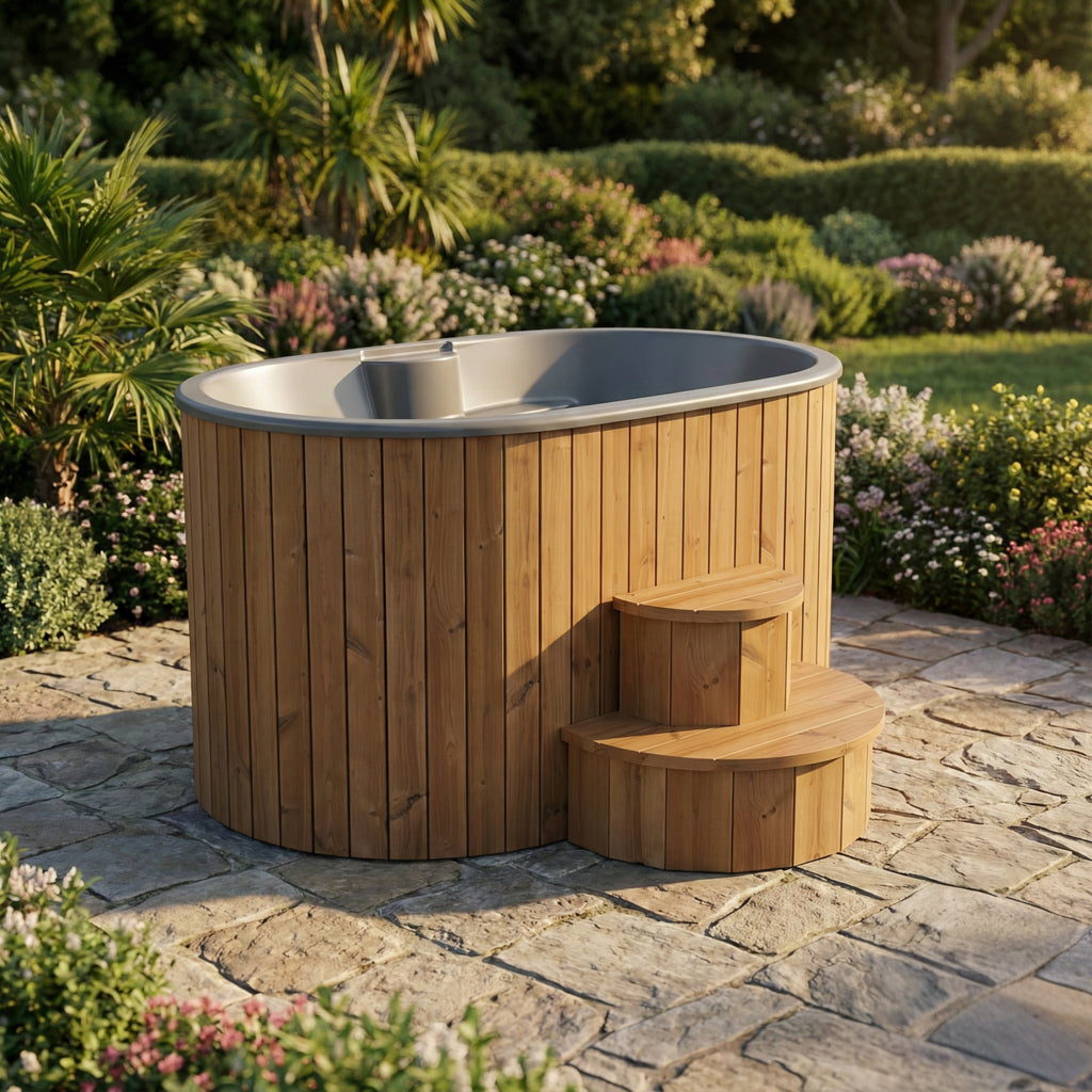 SaunaLife Model S2N - 2-Person Cold/Hot Immersion Tub, Natural