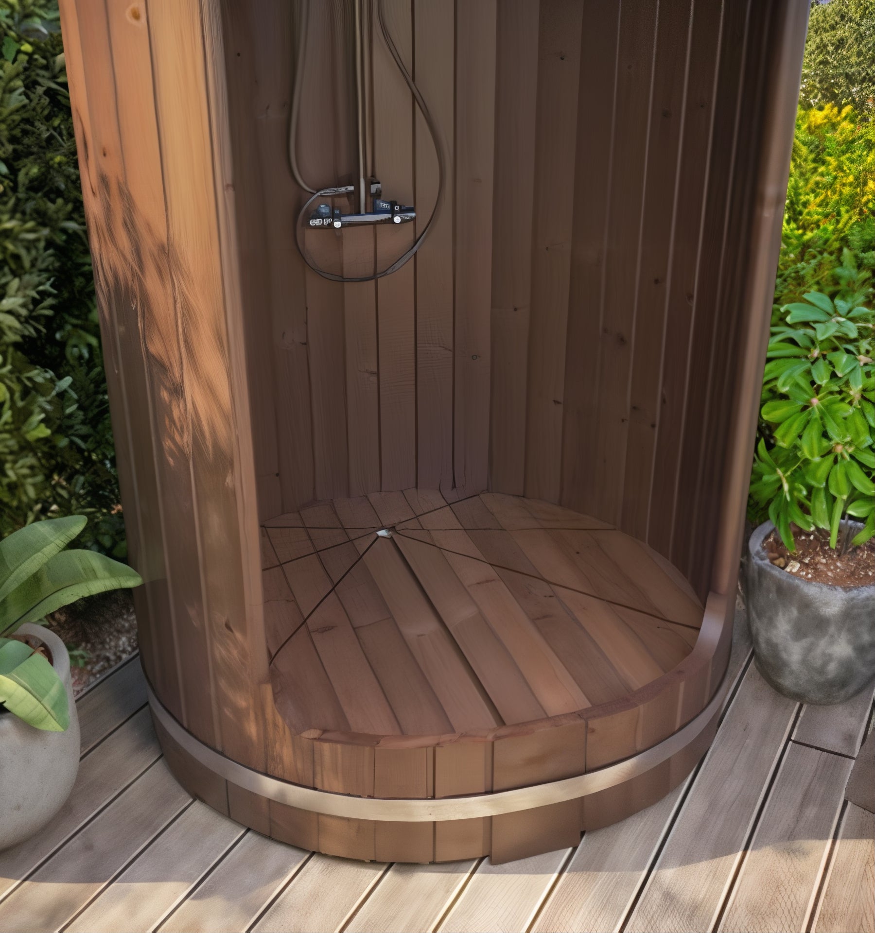 SaunaLife Outdoor Barrel Shower Model R3