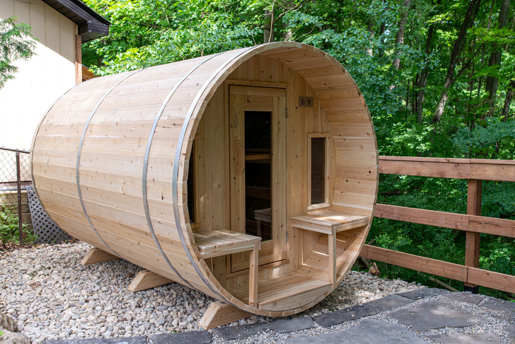 Dundalk Leisurecraft Canadian Timber Tranquility Barrel Sauna – Image 18