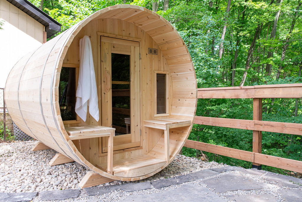 Dundalk Leisurecraft Canadian Timber Tranquility Barrel Sauna – Image 28