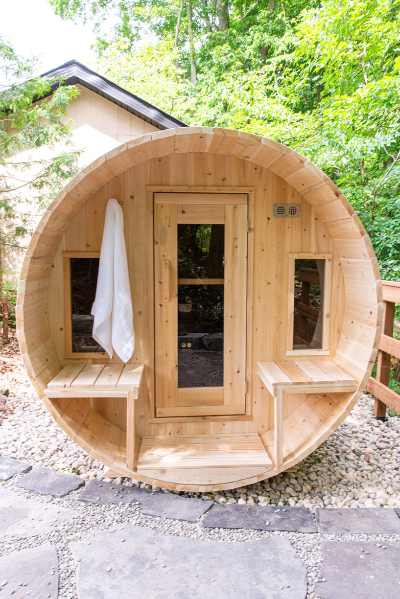 Dundalk Leisurecraft Canadian Timber Tranquility Barrel Sauna – Image 29