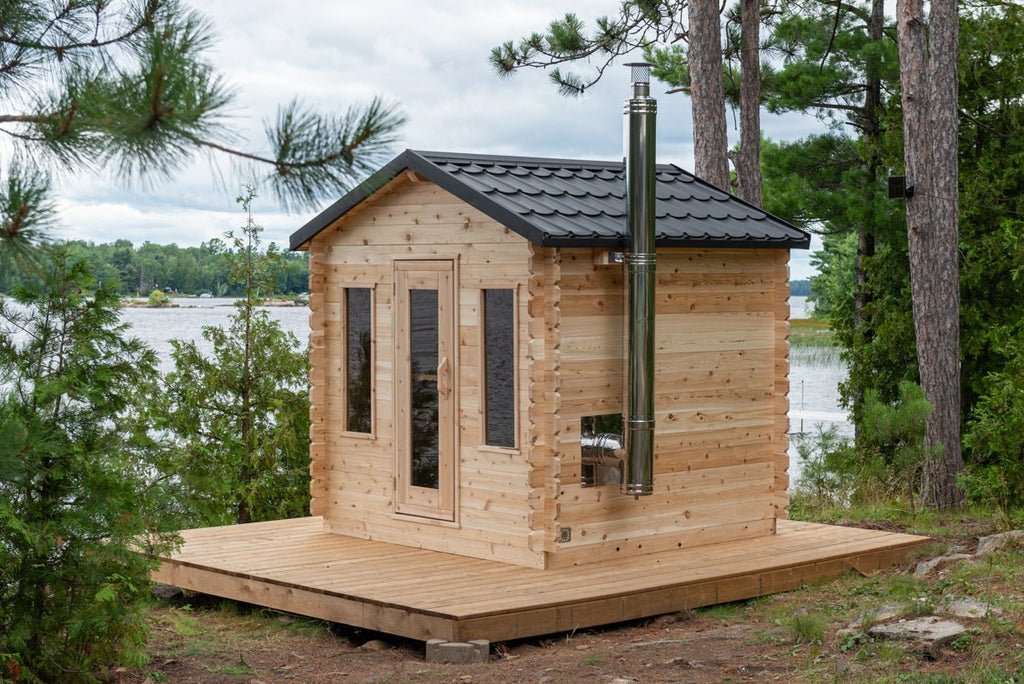 Dundalk Leisurecraft Canadian Timber Georgian Cabin Sauna Outdoor Sauna sauna - Reset Peak
