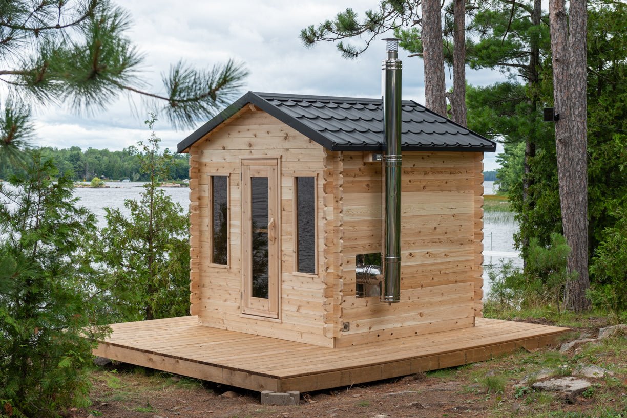Dundalk Leisurecraft Canadian Timber Georgian Cabin Sauna Outdoor Sauna sauna - Reset Peak