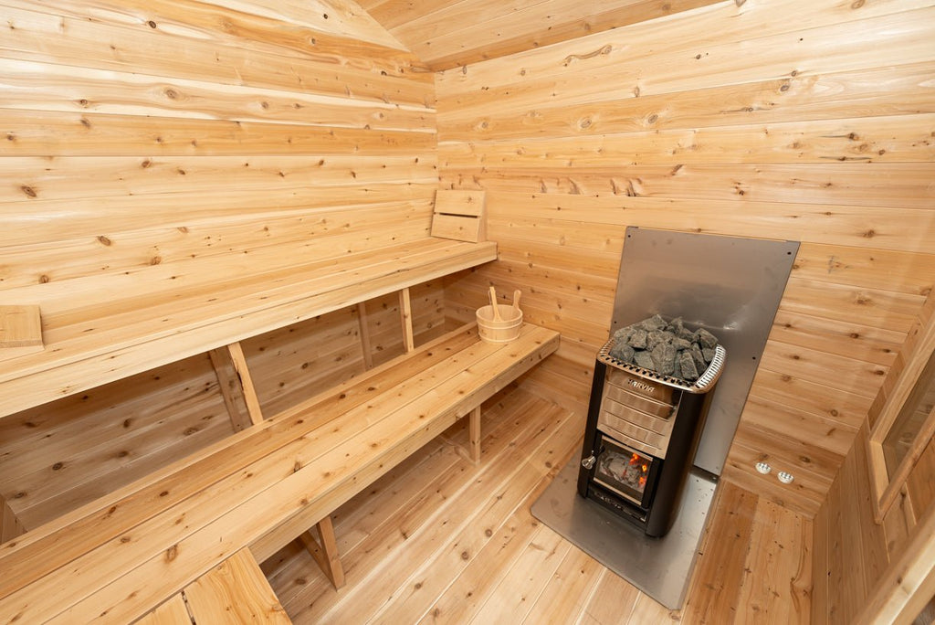 Dundalk Leisurecraft Canadian Timber Georgian Cabin Sauna with Changeroom Outdoor Sauna sauna - Reset Peak