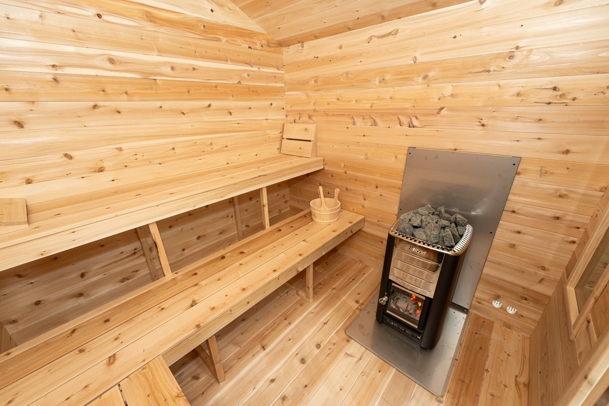 Dundalk Leisurecraft Canadian Timber Georgian Cabin Sauna with Changeroom Outdoor Sauna sauna - Reset Peak