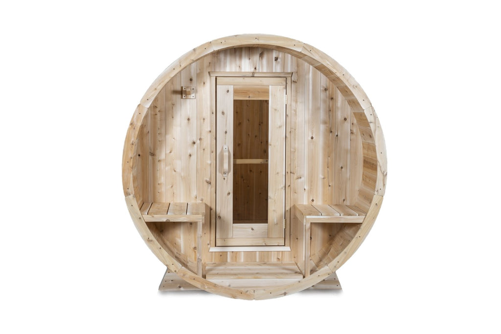 Dundalk Leisurecraft Canadian Timber Serenity Barrel Sauna Outdoor Sauna sauna - Reset Peak