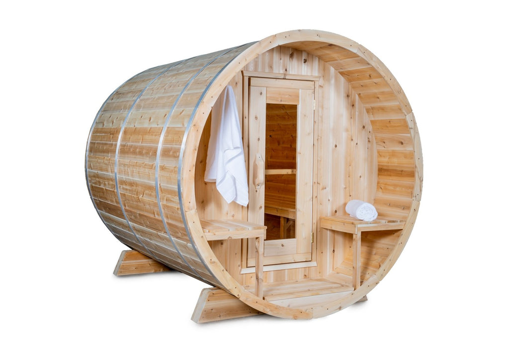 Dundalk Leisurecraft Canadian Timber Tranquility Barrel Sauna Outdoor Sauna sauna - Reset Peak