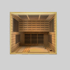 Dynamic Lugano 3 person infrared sauna interior bench and infrared layout - Reset Peak