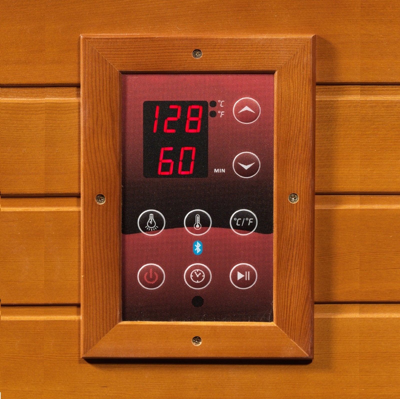 Dynamic Lugano infrared sauna digital control panel display - Reset Peak