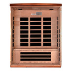 Dynamic Lugano 3 person infrared sauna interior bench and infrared layout - Reset Peak