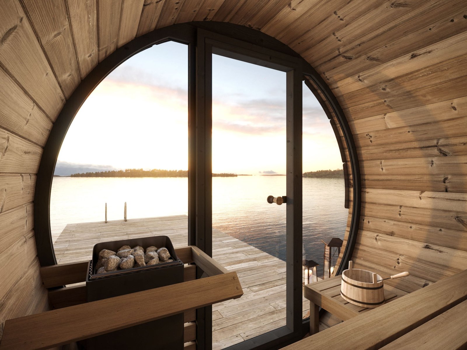 SaunaLife EE6G Sauna Barrel – (4 Person) BARREL SAUNA sauna - Reset Peak