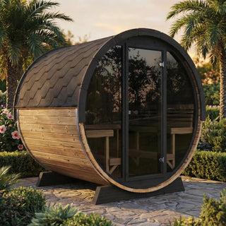 SaunaLife EE8G Outdoor Barrel Sauna – (6 Person)