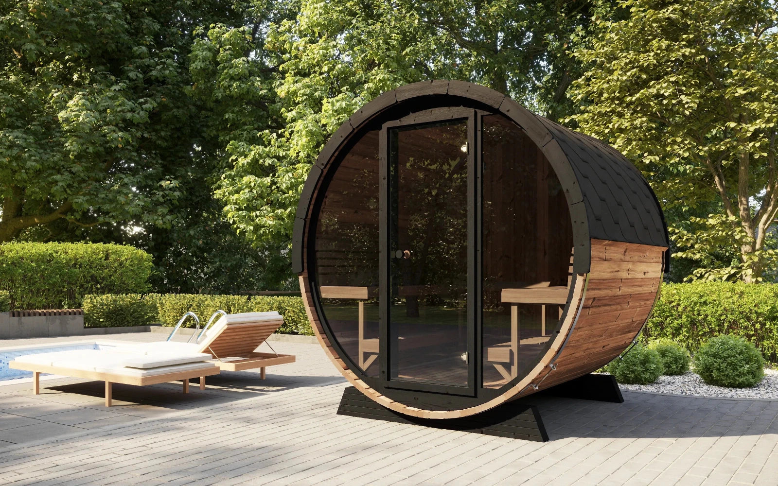 SaunaLife EE8G Outdoor Barrel Sauna – (6 Person) BARREL SAUNA sauna - Reset Peak