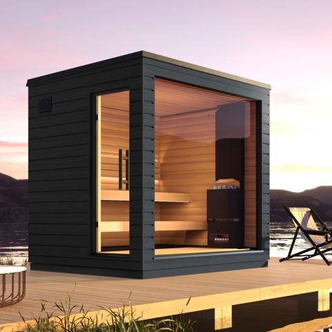 SaunaLife G6 Outdoor Sauna Cabin – (5 Person) OUTDOOR SAUNAS sauna Left Hinge Door - Reset Peak